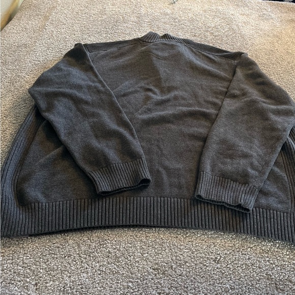 Eddie Bauer 3XL Quarter-Zip Knit Sweater Charcoal Grey Men’s Pullover - Picture 7 of 7